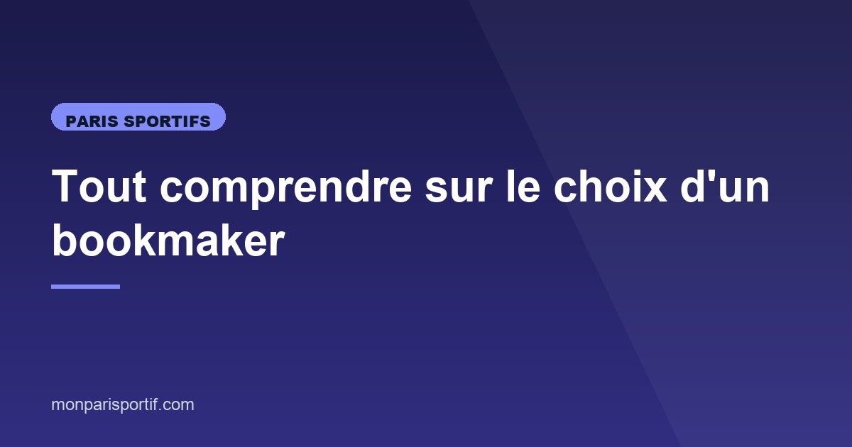 Illustration de l'article consacré au choix d'un bookmaker